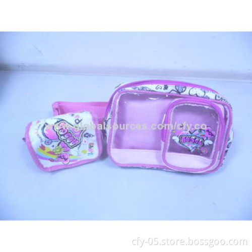 Clear PVC Toiletry Bag with Silkscreen, UV Offset Printing, EN71 Mark